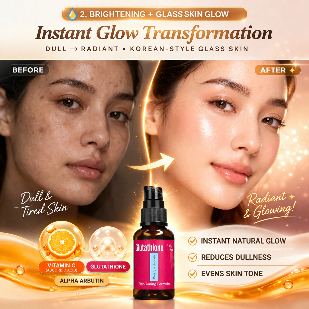 Glutathione 1% - Dark Spot Corrector Serum for Glowing & Evens Skin Tone